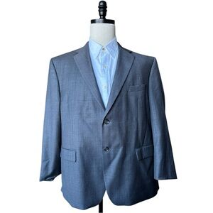 Lauren Ralph Lauren single breasted gray Windowpane check Notched blazer | 44S
